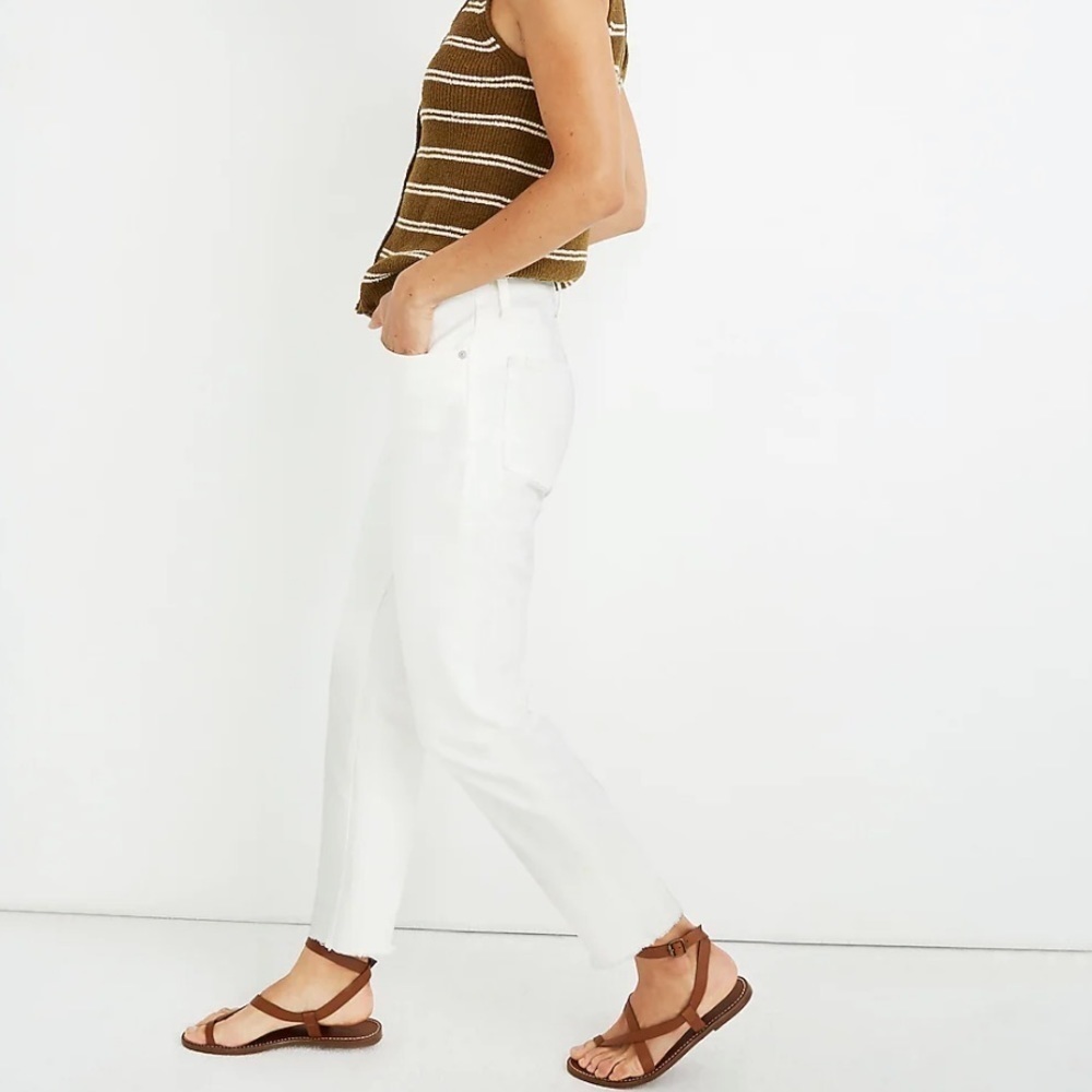 Madewell The High-Rise Slim Boyjean in Tile White size 24